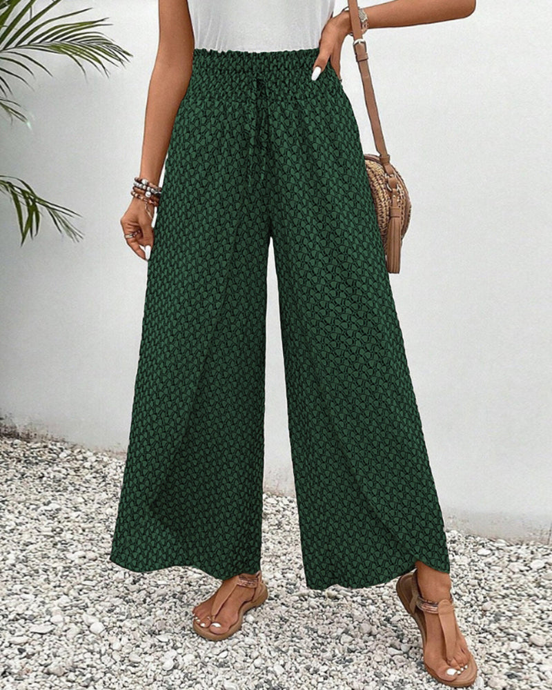 Pantalones de pierna ancha y cintura alta con diseño fluido I Ideales para primavera y otoño
