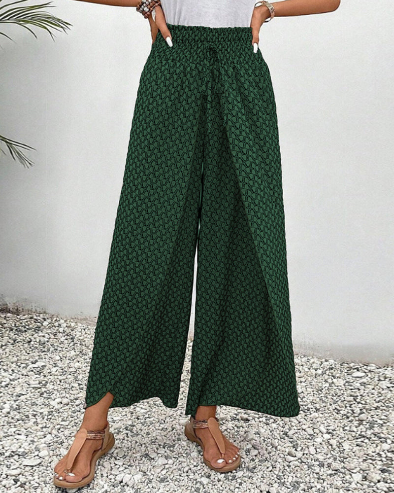 Pantalones de pierna ancha y cintura alta con diseño fluido I Ideales para primavera y otoño