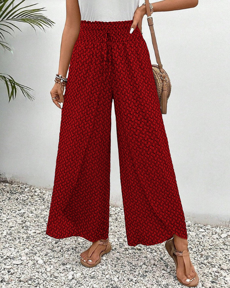 Pantalones de pierna ancha y cintura alta con diseño fluido I Ideales para primavera y otoño