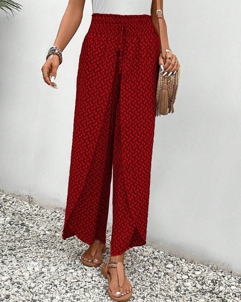 Pantalones de pierna ancha y cintura alta con diseño fluido I Ideales para primavera y otoño