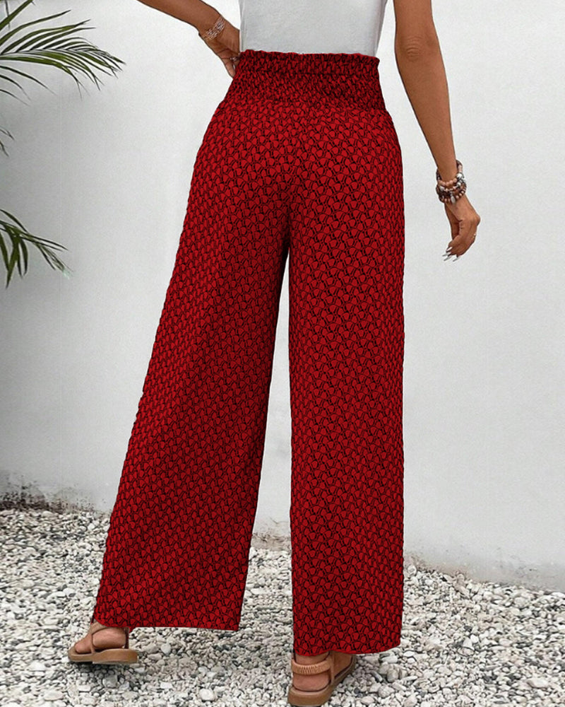 Pantalones de pierna ancha y cintura alta con diseño fluido I Ideales para primavera y otoño