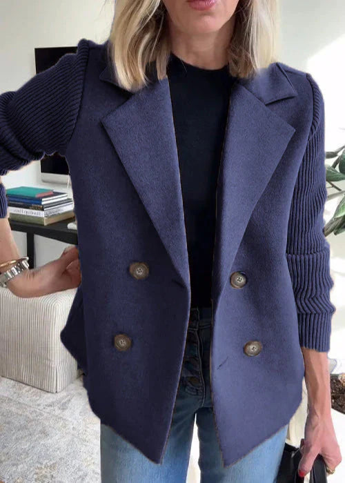 Abrigo entallado de longitud media con detalles de botones y diseño estructurado I Ideal para otoño e invierno