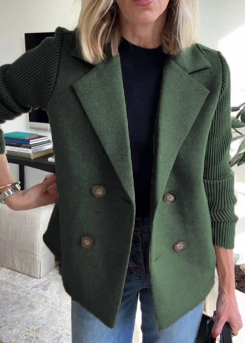 Abrigo entallado de longitud media con detalles de botones y diseño estructurado I Ideal para otoño e invierno