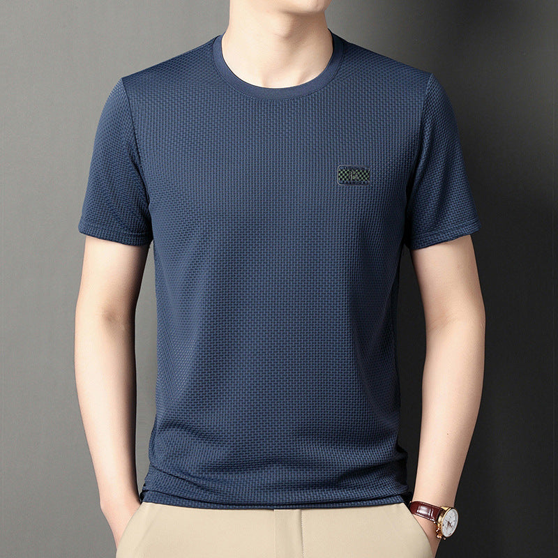 Pullover Jacquard de Manga Corta para Hombres – Ideal para el Verano