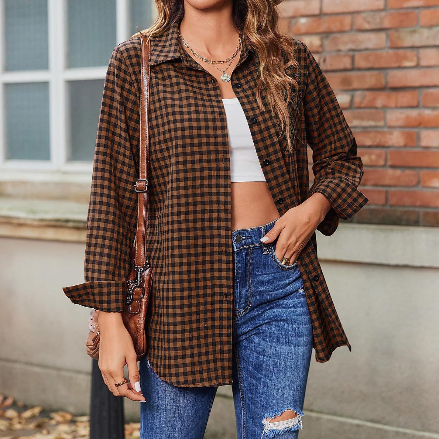 Camisa Holgada de Cuadros con Mangas Largas | Ideal para Primavera y Otoño
