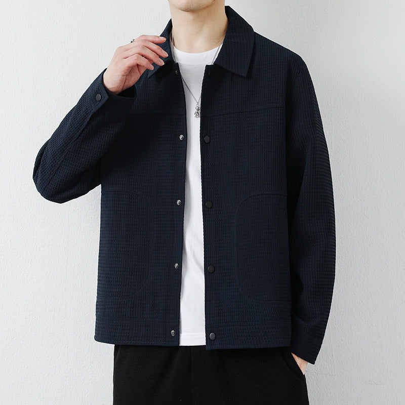 Chaqueta de Cardigan con Solapas para Hombre en Poliéster y Ajuste Regular | Ideal para Primavera y Otoño