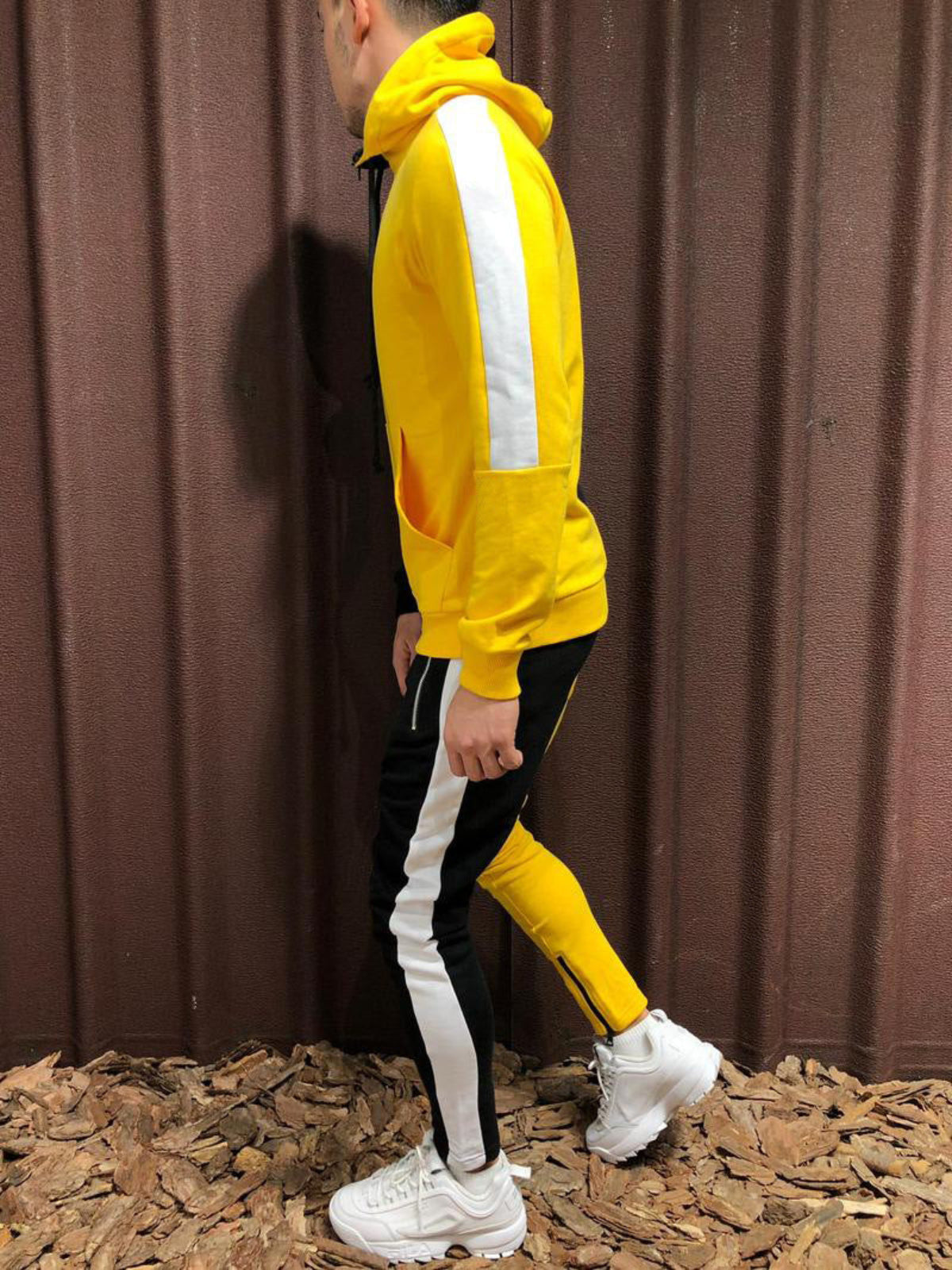 Conjunto de Chaqueta con Capucha y Pantalón en Contraste – Ideal para Todas las Temporadas
