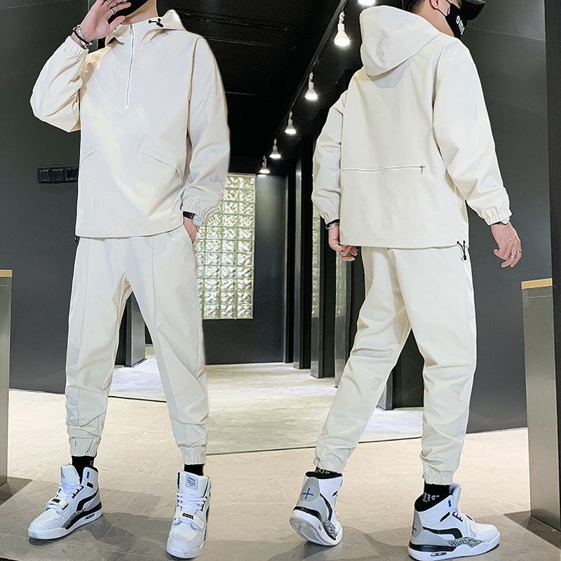 Conjunto Deportivo de Dos Piezas en Color Sólido con Cremallera | Ideal para Primavera y Otoño