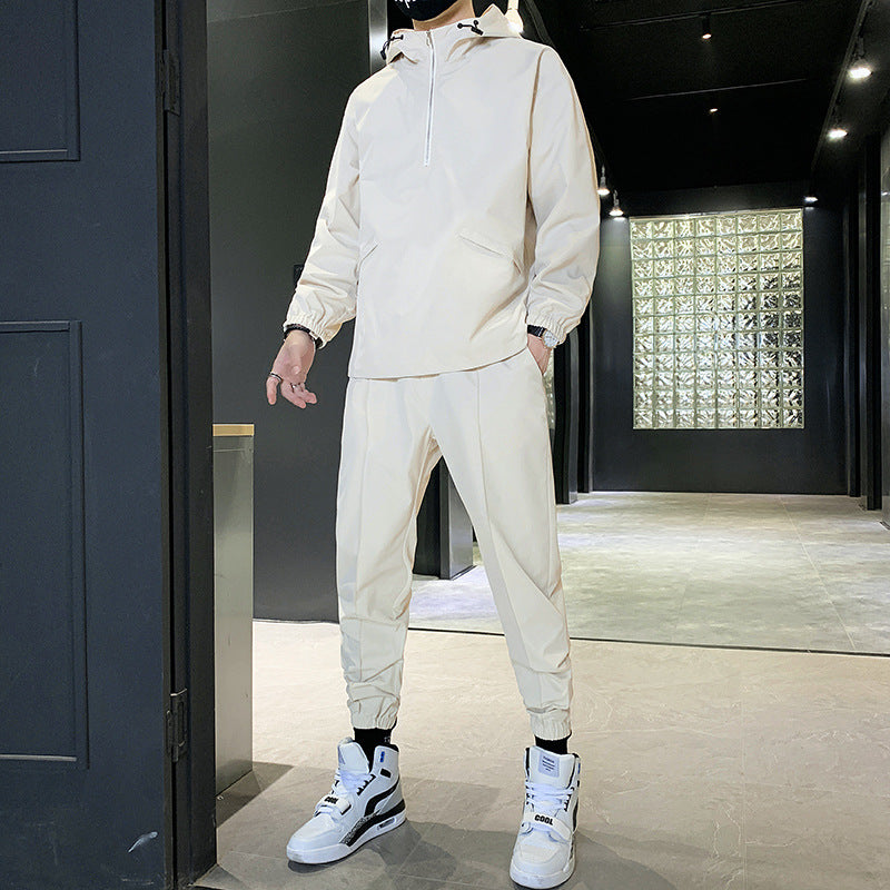 Conjunto Deportivo de Dos Piezas en Color Sólido con Cremallera | Ideal para Primavera y Otoño
