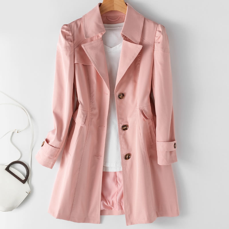 Chaqueta de poliéster de longitud media para hombre con cierre de un solo botón | Ideal para primavera y otoño Chaqueta ligera y versátil de corte