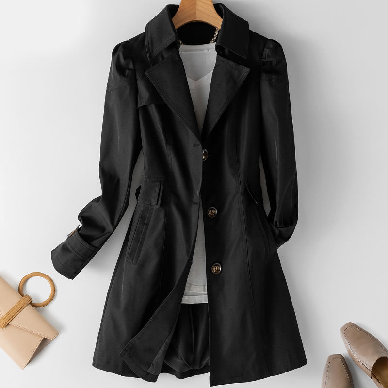 Chaqueta de poliéster de longitud media para hombre con cierre de un solo botón | Ideal para primavera y otoño Chaqueta ligera y versátil de corte