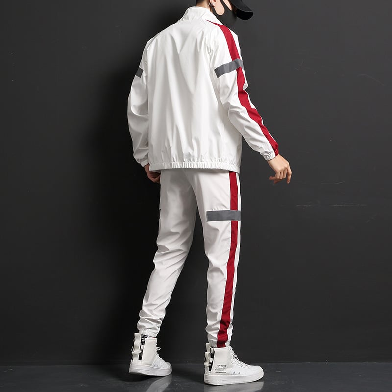 Conjunto deportivo de primavera para hombre de dos piezas con cuello de béisbol – Ideal para primavera
