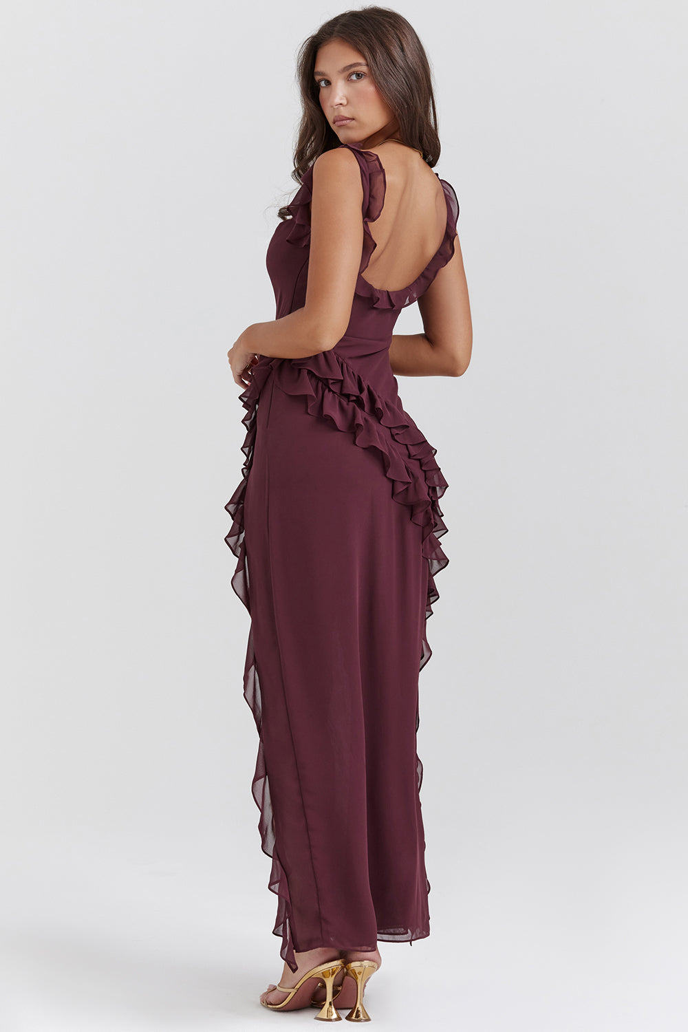 Vestido Largo con Volantes y Abertura Delantera | Ideal para Primavera y Verano