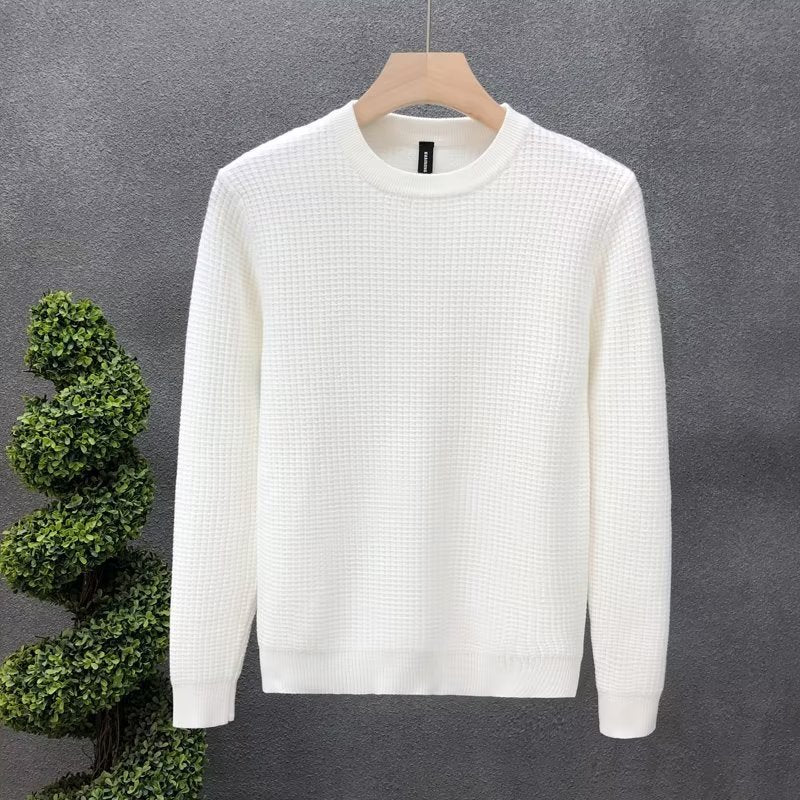 Suéter de Punto Holgado para Hombre con Cuello Redondo, Ideal para Otoño