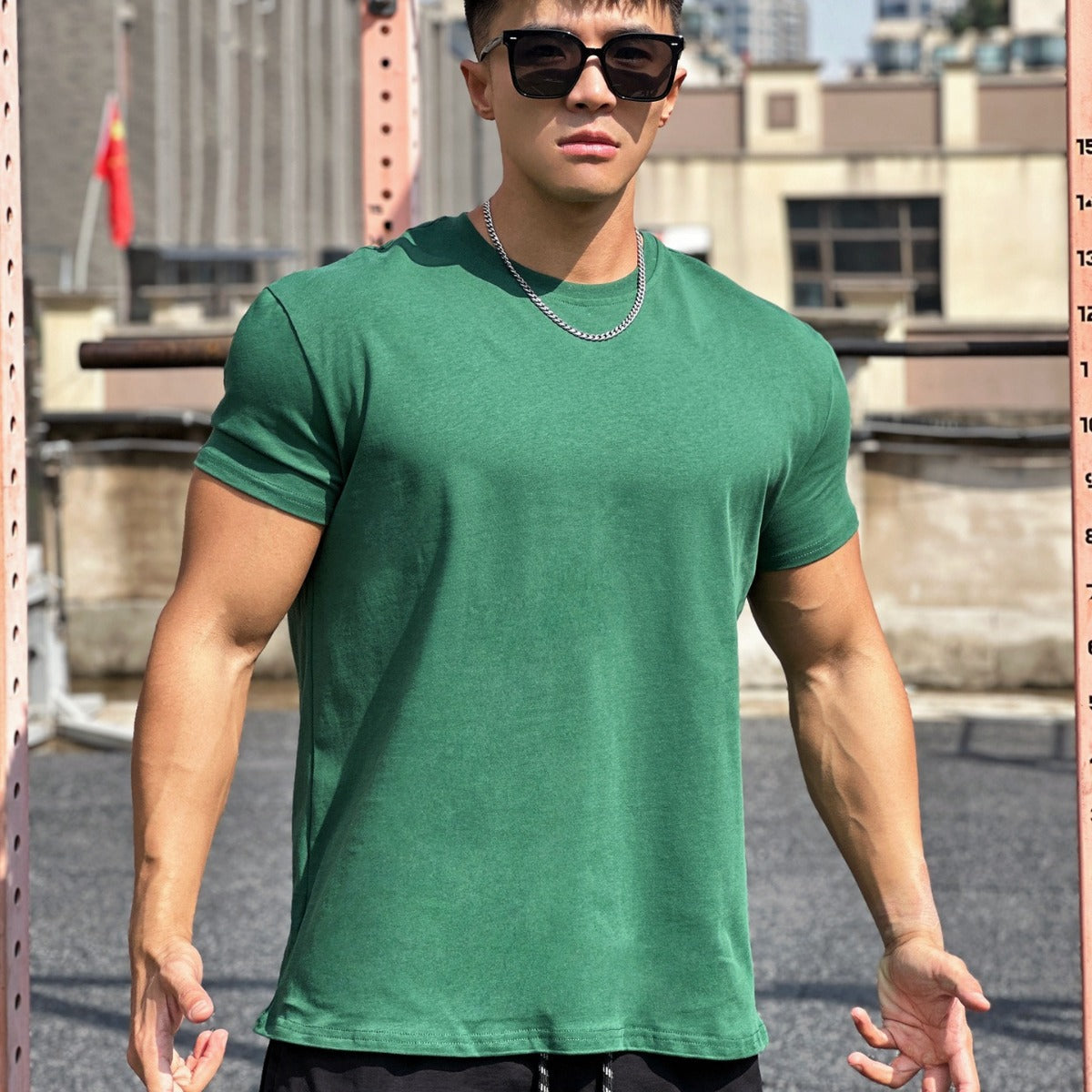 Camiseta Deportiva de Algodón Holgada de Manga Corta Ideal para el Verano