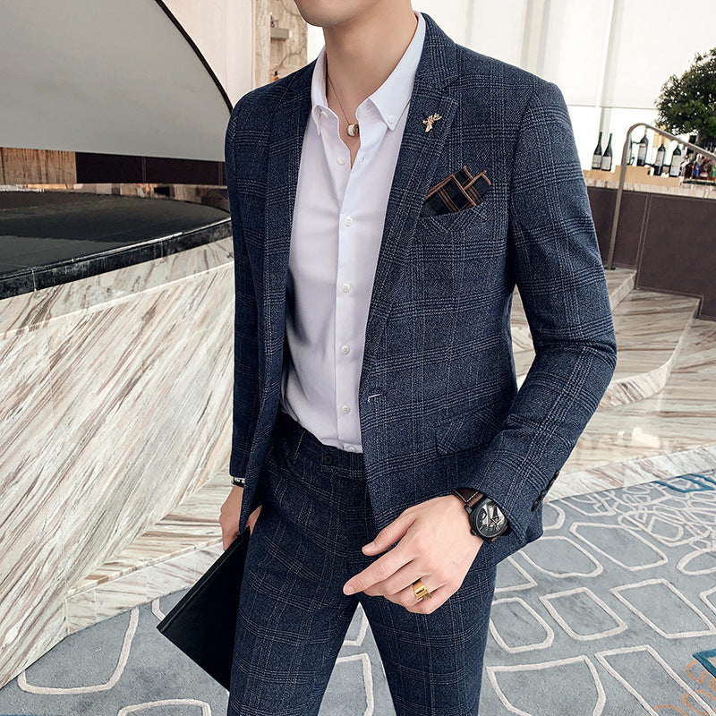 Traje de Dos Piezas de Cuadros para Hombre – Ideal para Todas las Estaciones
