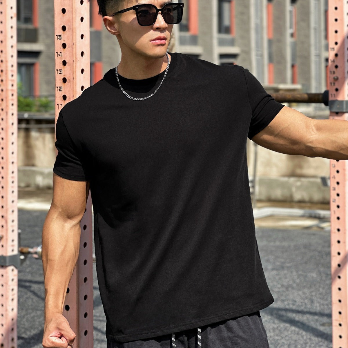 Camiseta Deportiva de Algodón Holgada de Manga Corta Ideal para el Verano
