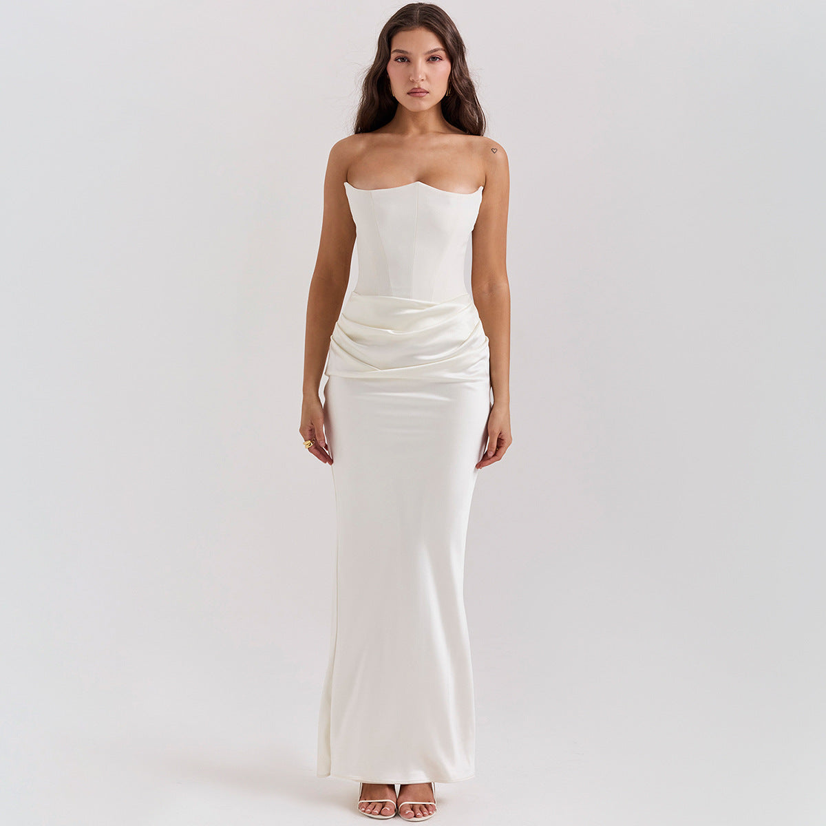 Vestido de Noche Largo sin Tirantes y Espalda Descubierta I Ideal para Primavera y Verano