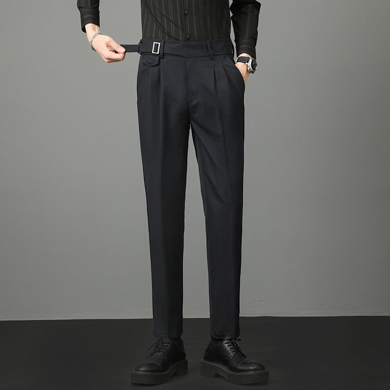 Pantalones de Traje Slim Fit Rectos para Hombres – Ideal para Otoño
