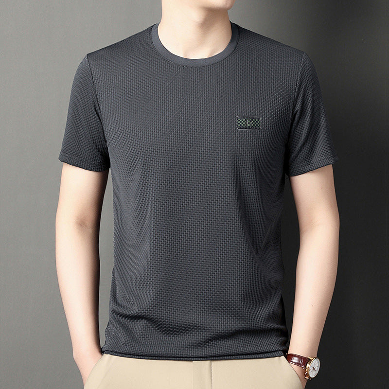 Pullover Jacquard de Manga Corta para Hombres – Ideal para el Verano