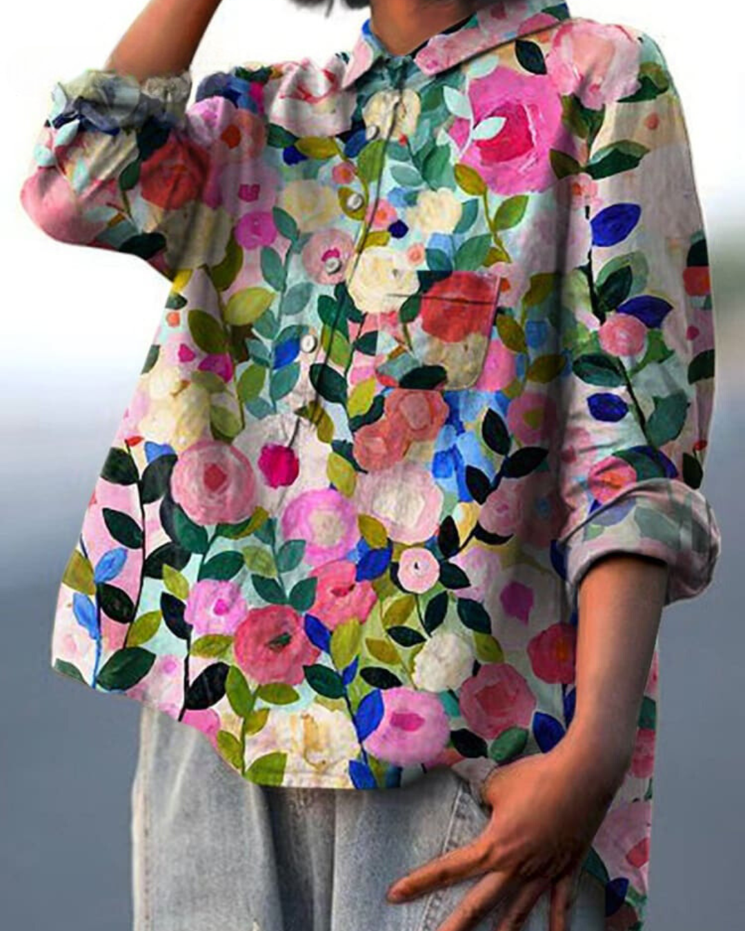 Blusa de estampado floral con tejido ligero I Ideal para primavera y verano