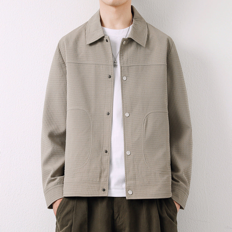 Chaqueta de Cardigan con Solapas para Hombre en Poliéster y Ajuste Regular | Ideal para Primavera y Otoño