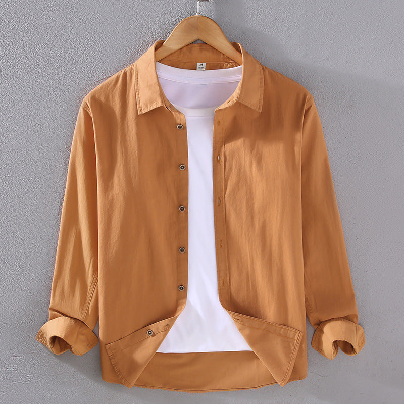 Camisa de Manga Larga para Hombre en Algodón Fino – Ideal para Primavera y Otoño