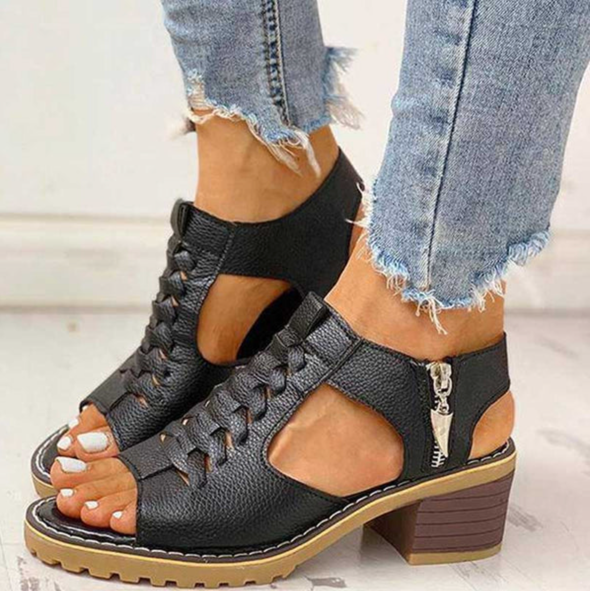 Sandalias de tacón alto con ajuste de soporte y diseño transpirable I Ideal para el verano