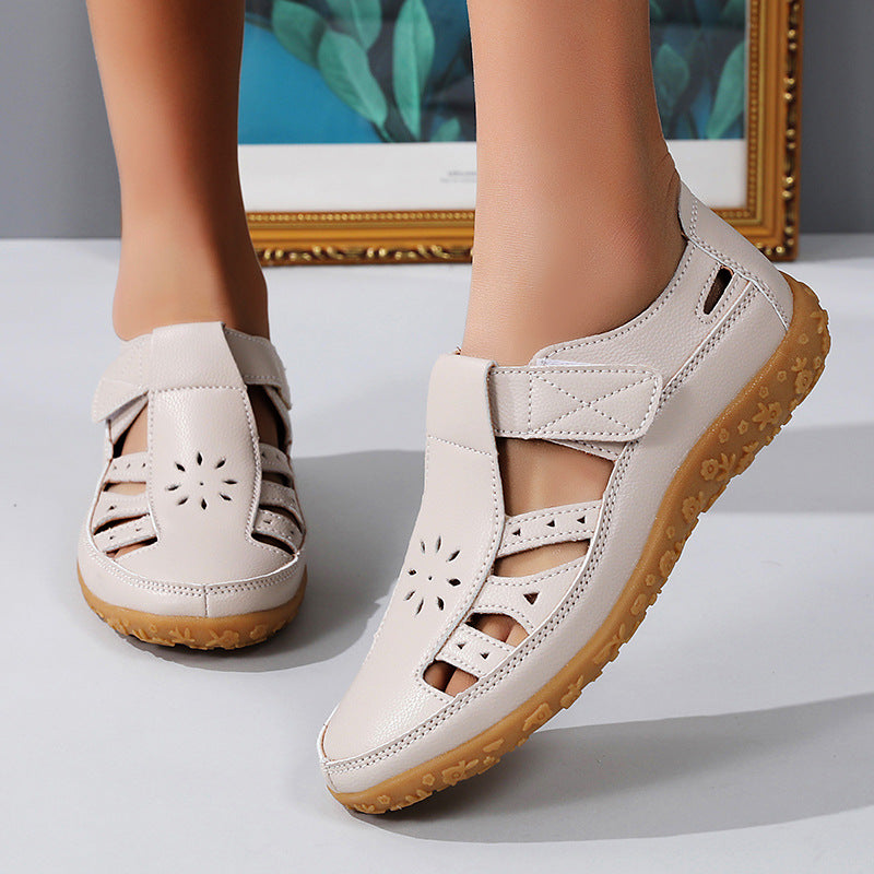 Sandalias de Playa para Mujer con Diseño Calado y Correa de Velcro | Ideales para el Verano