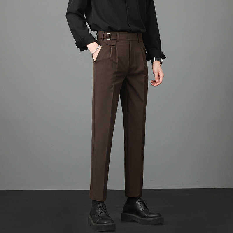 Pantalones de Traje Slim Fit Rectos para Hombres – Ideal para Otoño