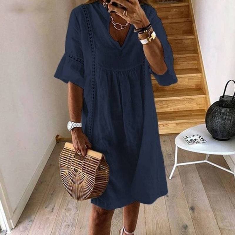Vestido Boho Suelto con Detalles de Encaje | Ideal para el Verano