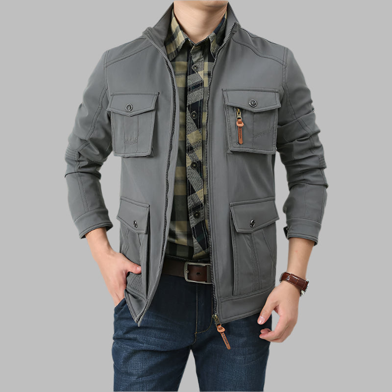Chaqueta de Trabajo para Hombre con Protección contra el Viento y Mezcla de Algodón | Ideal para Primavera y Otoño
