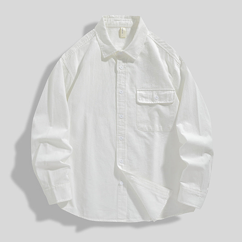 Chaqueta de Camisa Holgada de Algodón para Hombre Ideal para Todas las Estaciones