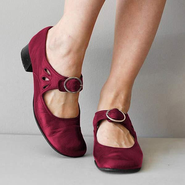 Sandalias de cuña de cuero con hebilla ajustable I Ideales para el verano