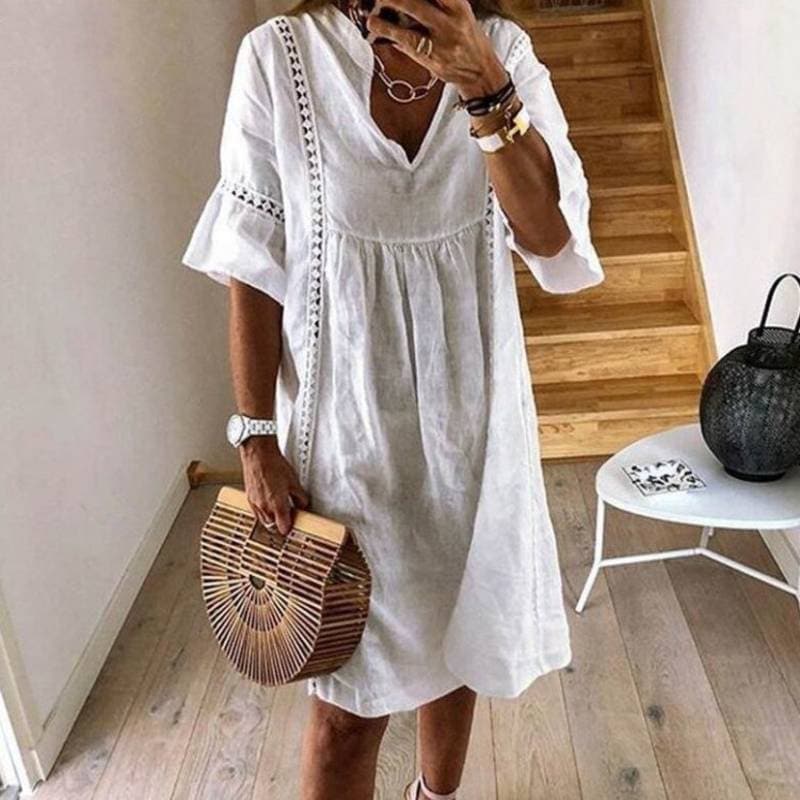 Vestido Boho Suelto con Detalles de Encaje | Ideal para el Verano