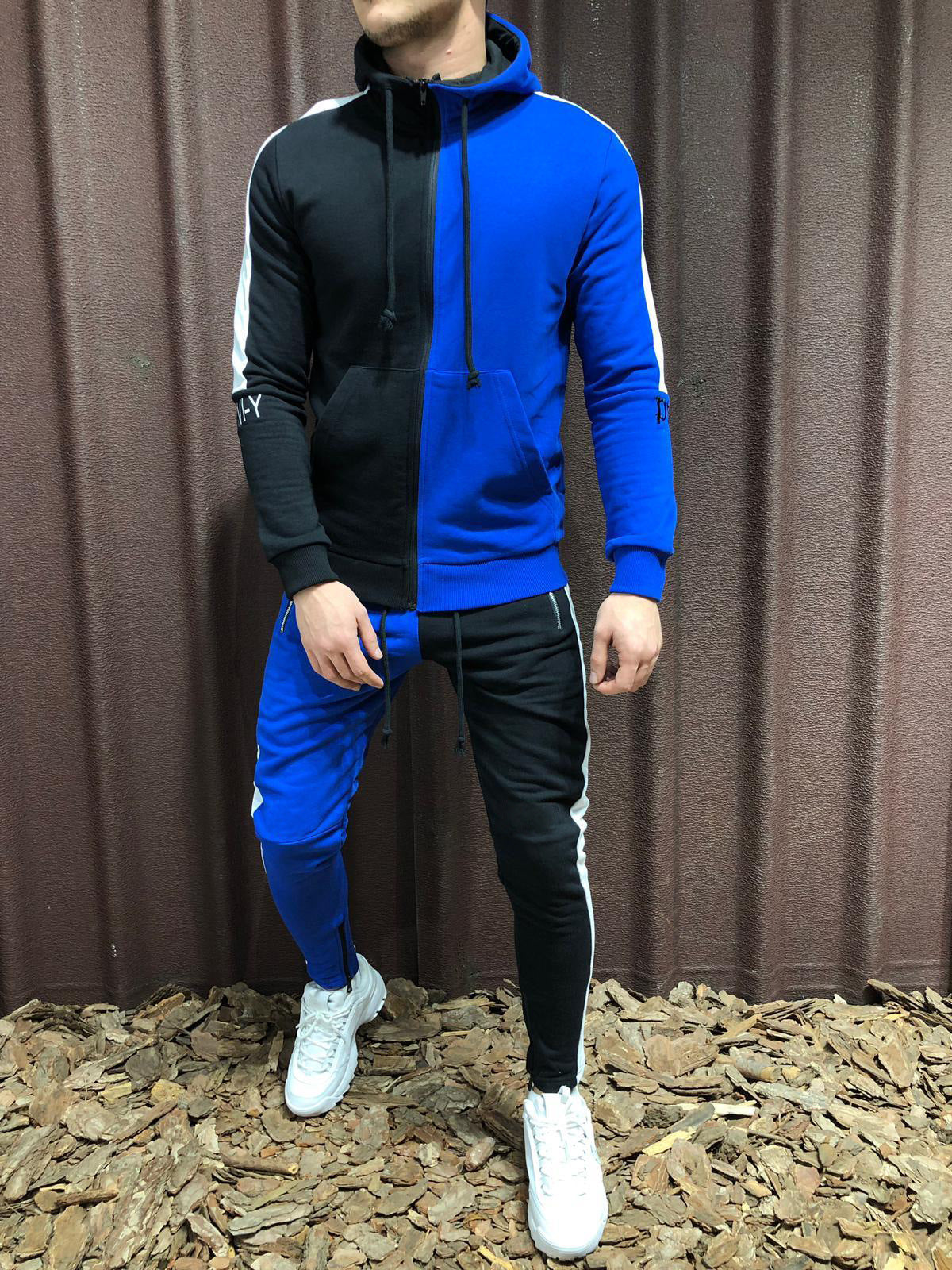 Conjunto de Chaqueta con Capucha y Pantalón en Contraste – Ideal para Todas las Temporadas