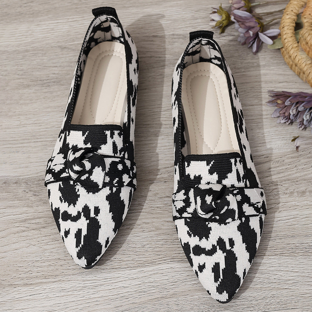 Zapatos Planos de Punta con Lazo y Malla Superior | Ideales para Primavera y Verano