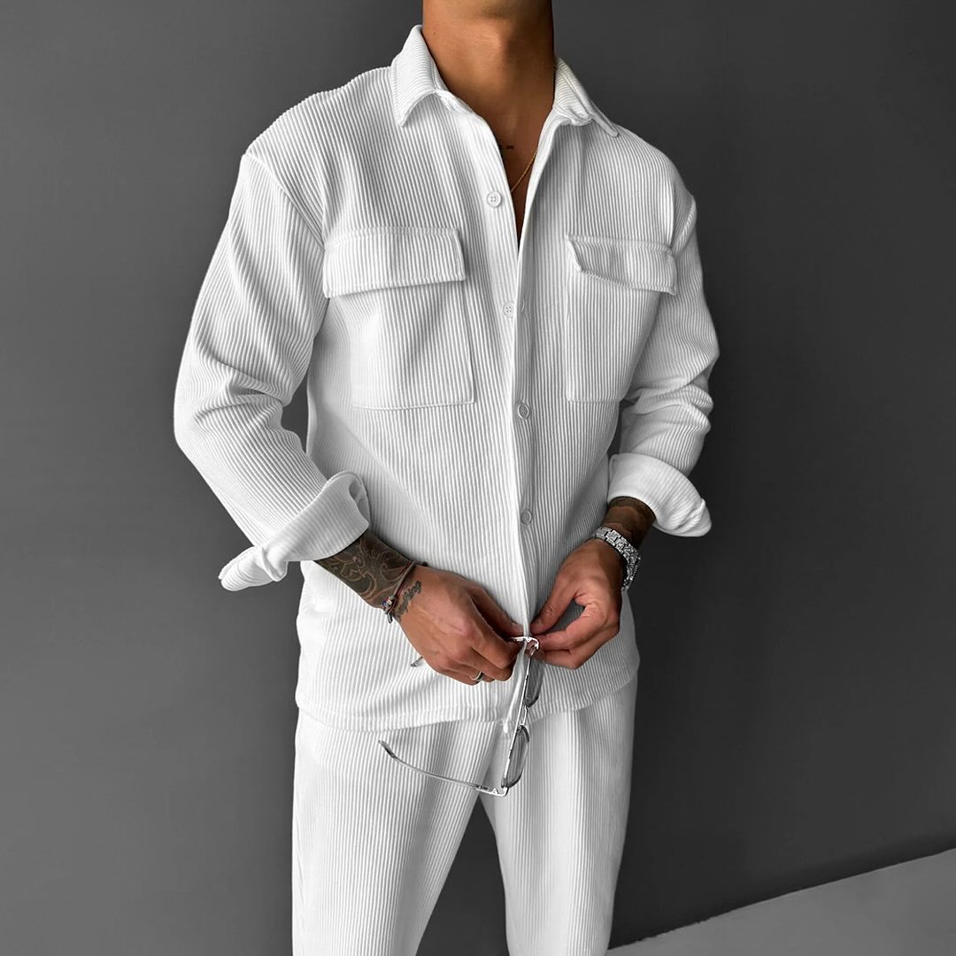 Camisa de Manga Larga Holgada con Solapa, Ideal para Todas las Estaciones