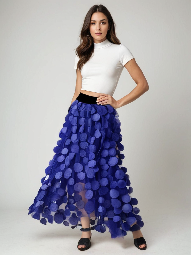 Falda de tul con lunares y cintura elástica I Ideal para primavera y otoño