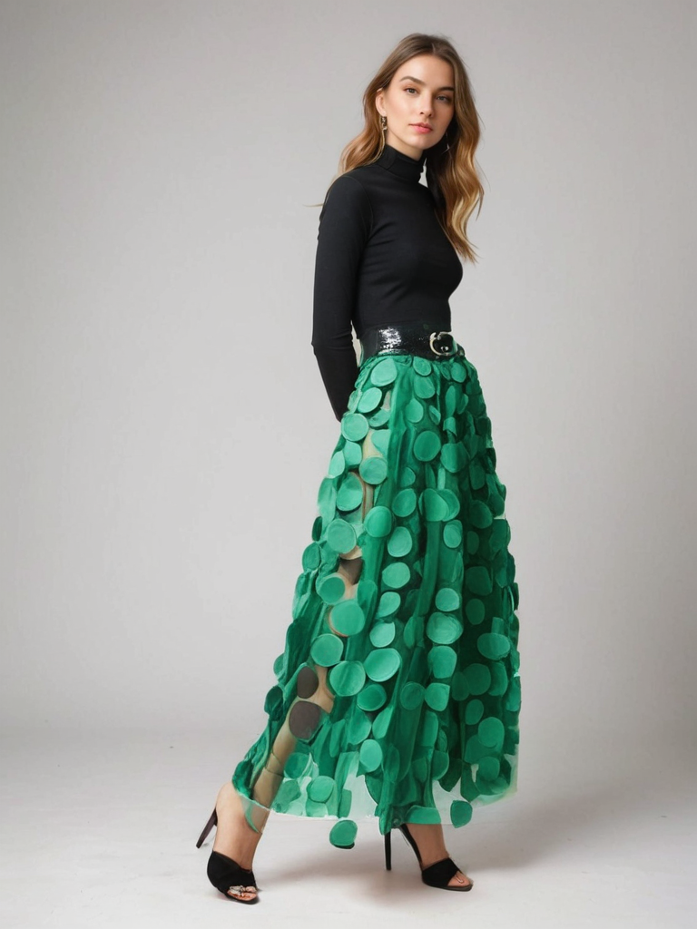 Falda de tul con lunares y cintura elástica I Ideal para primavera y otoño
