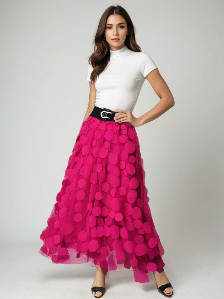Falda de tul con lunares y cintura elástica I Ideal para primavera y otoño
