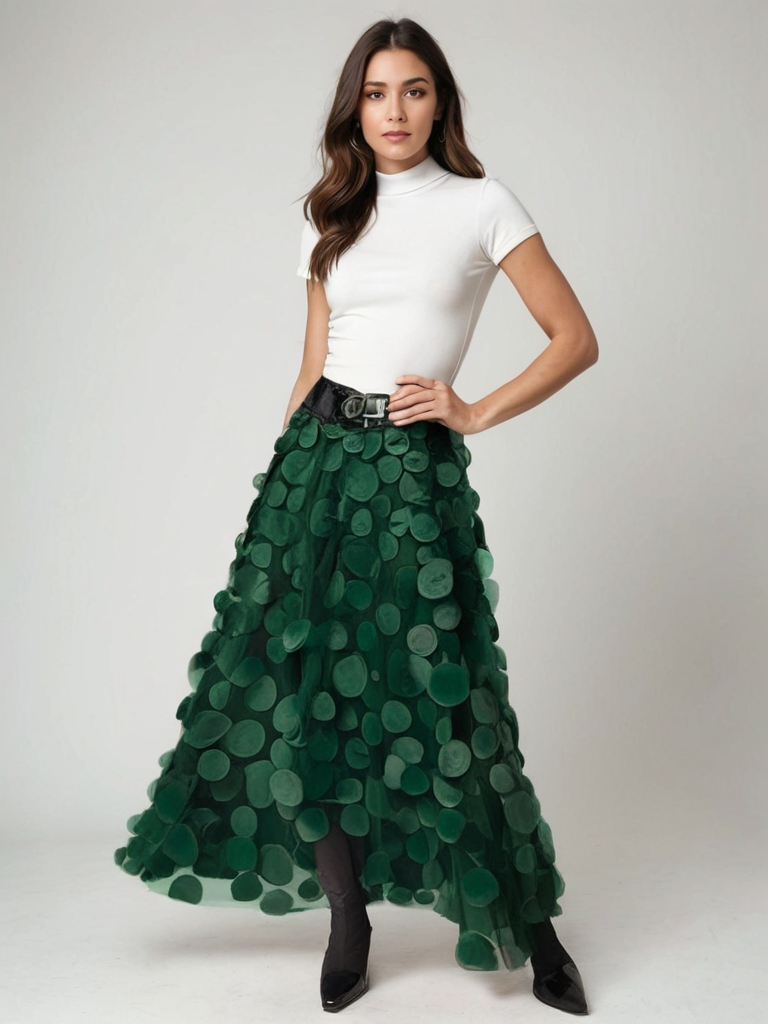 Falda de tul con lunares y cintura elástica I Ideal para primavera y otoño