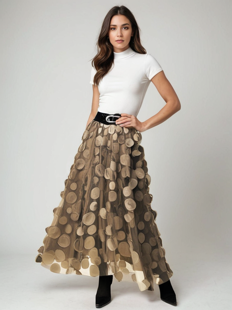 Falda de tul con lunares y cintura elástica I Ideal para primavera y otoño