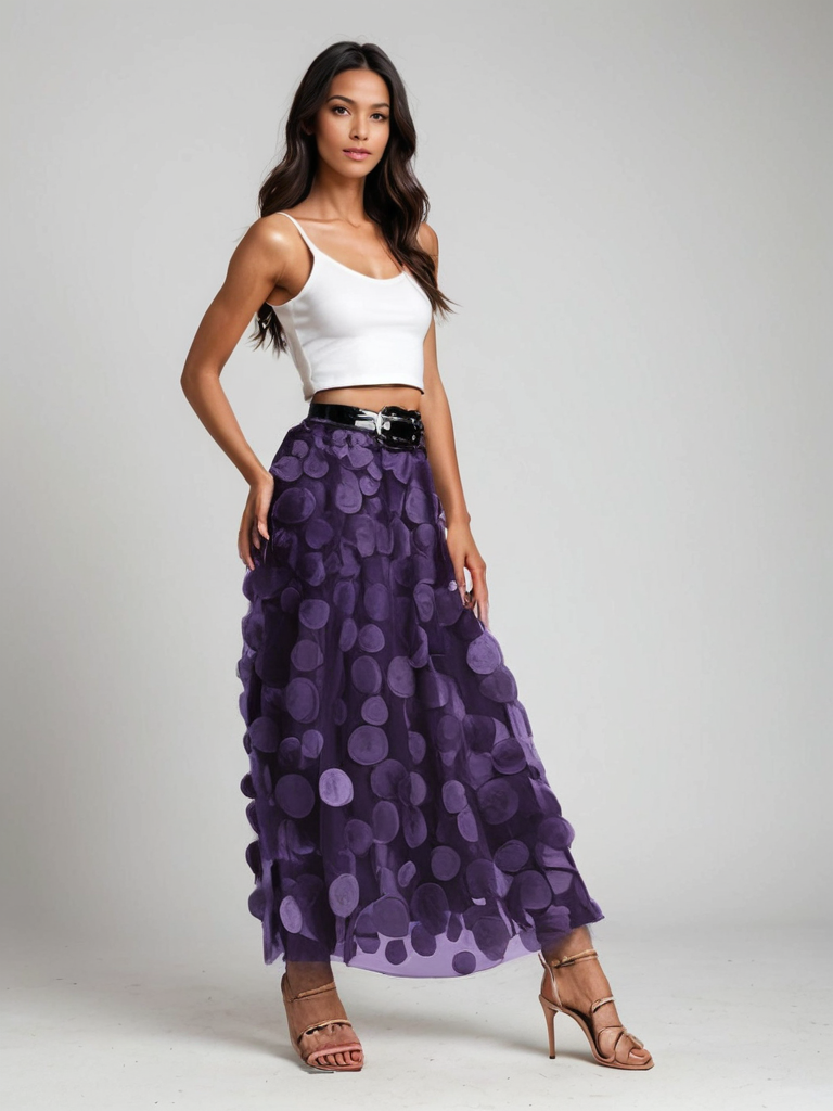 Falda de tul con lunares y cintura elástica I Ideal para primavera y otoño