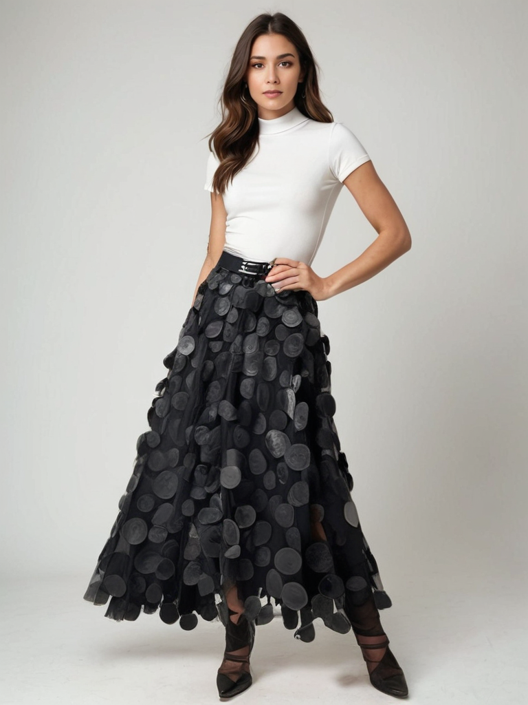 Falda de tul con lunares y cintura elástica I Ideal para primavera y otoño