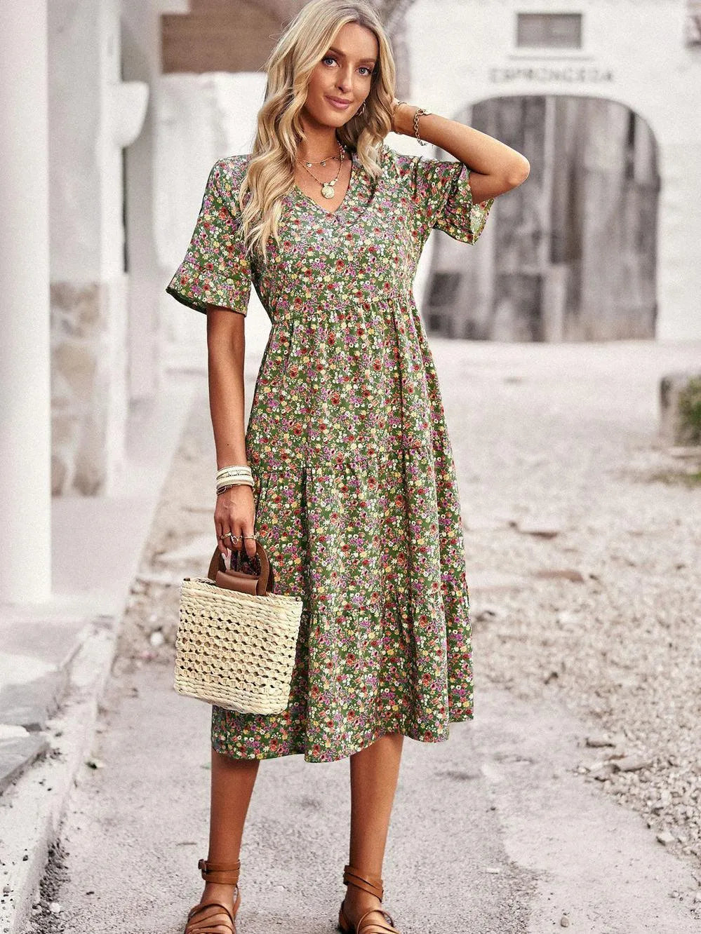 Vestido de Verano de Manga Corta con Ajuste Cómodo | Ideal para Primavera y Verano