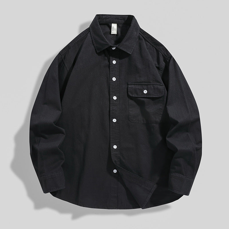 Chaqueta de Camisa Holgada de Algodón para Hombre Ideal para Todas las Estaciones