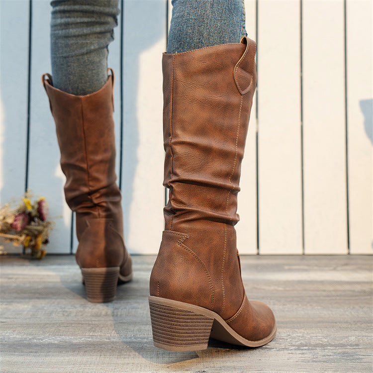 Botines de Tacón Alto con Punta Redonda para Mujer | Ideales para Todas las Temporadas