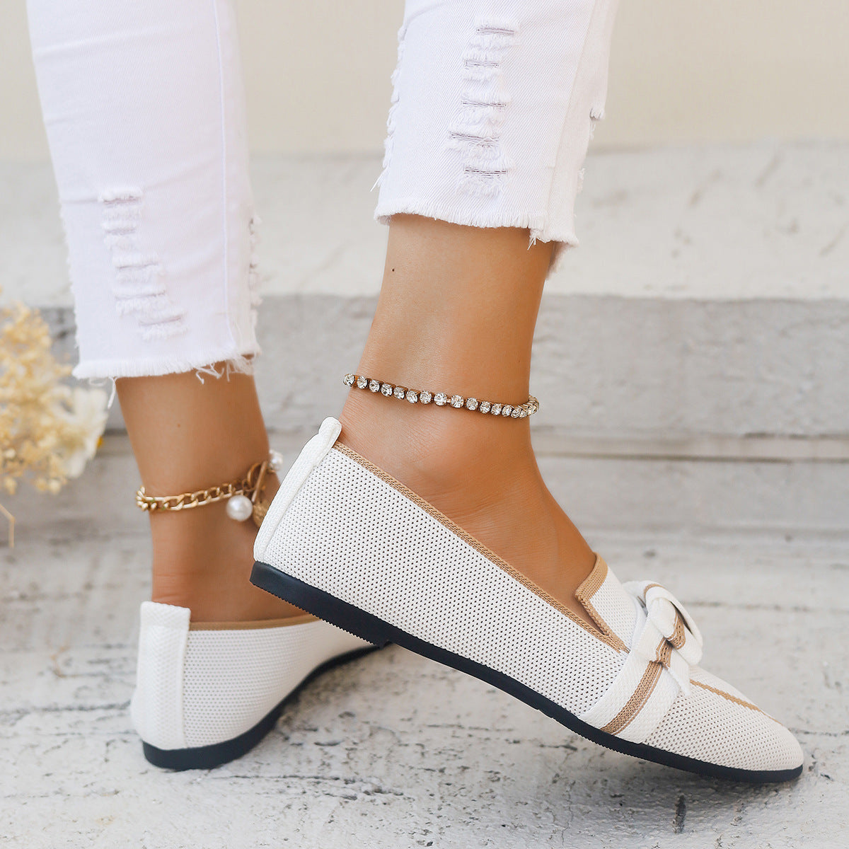 Zapatos de Tela con Lazo y Tacón Bajo | Ideales para Todas las Estaciones