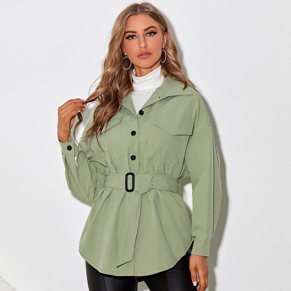 Camisa Chaqueta con Cinturón – Ideal para la Primavera